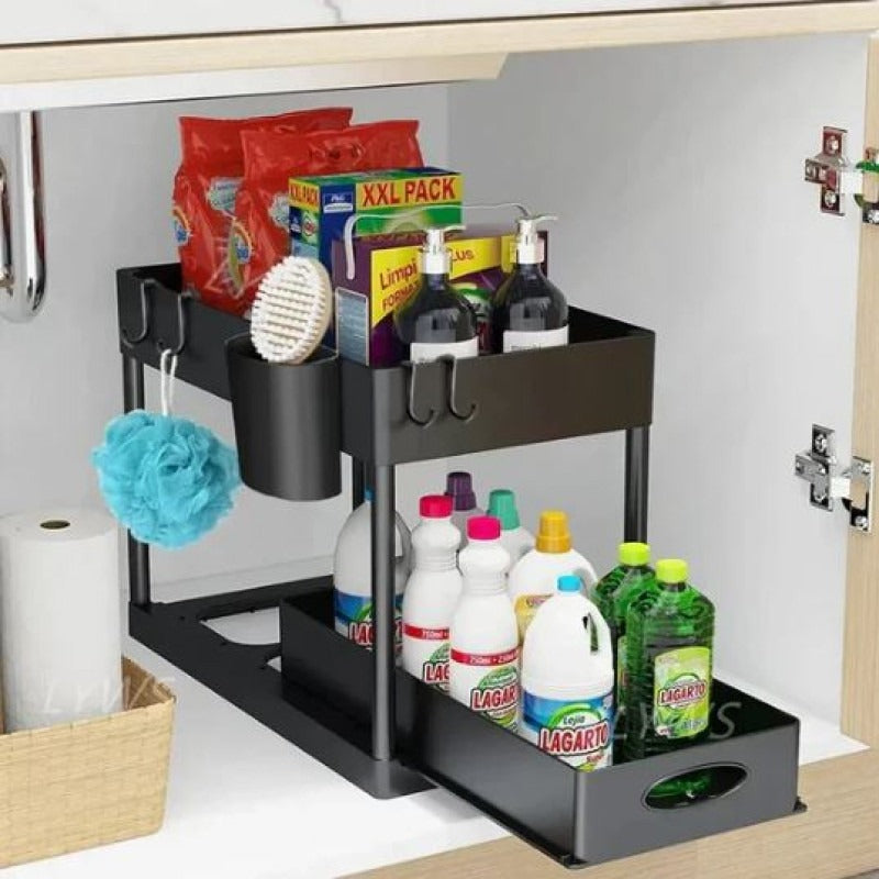 2 Tier Kitchen and Under Sink Organizer - Universal Accessories