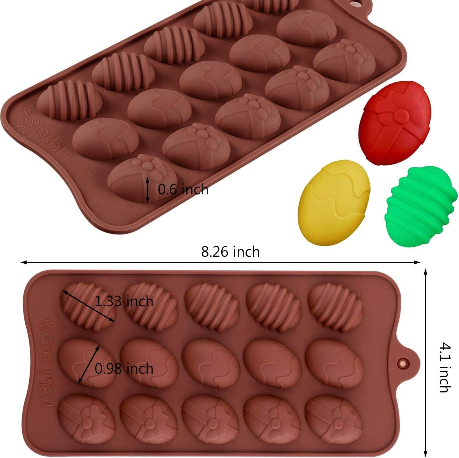 Amurgo 2 Pieces Egg Chocolate Mold