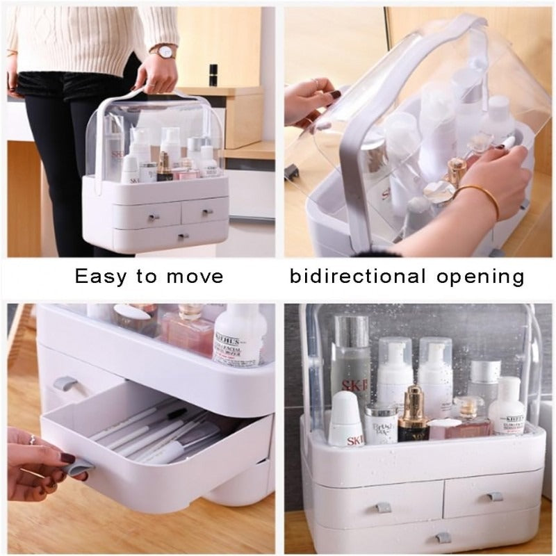 Acrylic Double Door Cosmetic Organizer - Universal Accessories